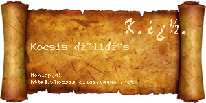 Kocsis Éliás névjegykártya